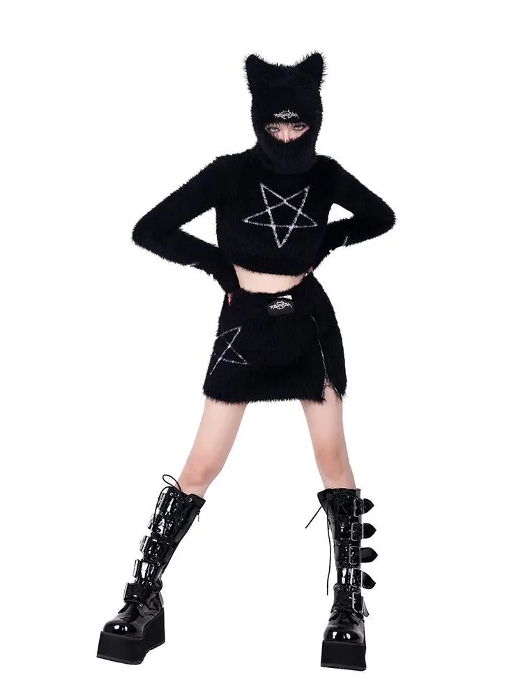 Pentagram Slim Short Knitted & Skirt【s0000000316】