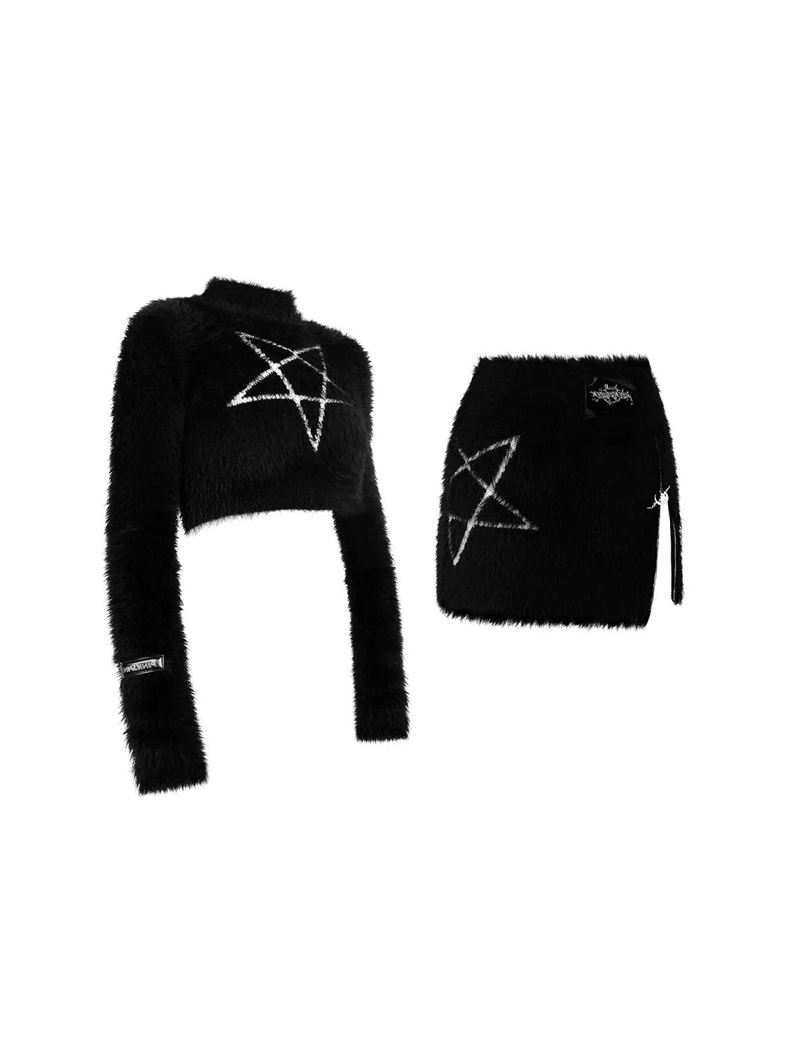 Pentagram Slim Short Knitted & Skirt【s0000000316】