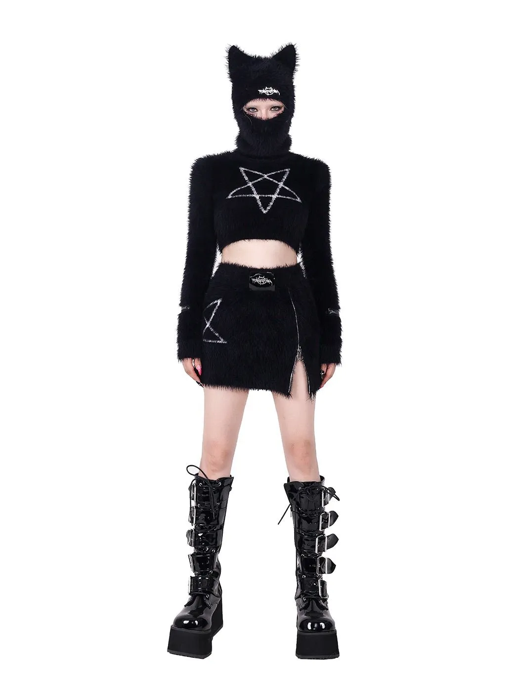 Pentagram Slim Short Knitted & Skirt【s0000000316】