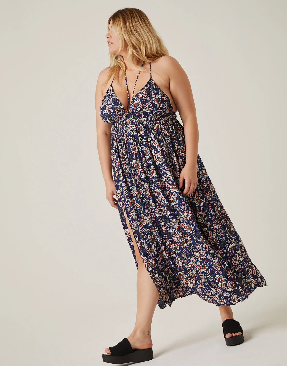 Plus Size Paisley Floral Tank Maxi Dress