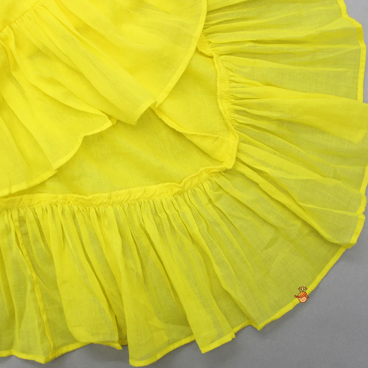 Pre Order: Halter Neck Embroidered Yellow Dress