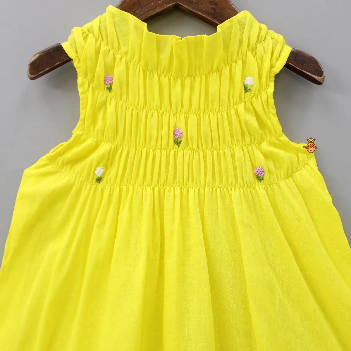 Pre Order: Halter Neck Embroidered Yellow Dress