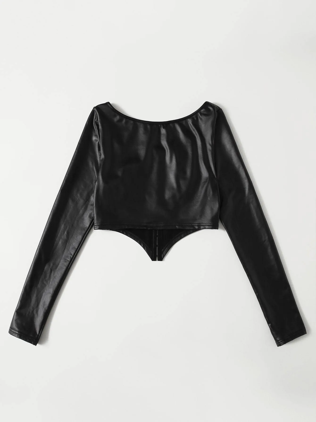 PU Leather Crop Top- size: XL