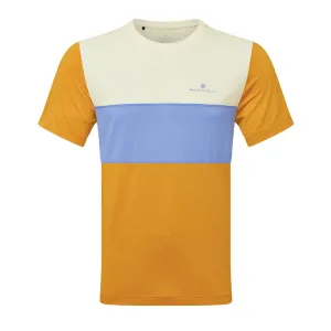 Ronhill Tech Trio Shortsleeve Tee Mens | Spice Marl/lake Blue