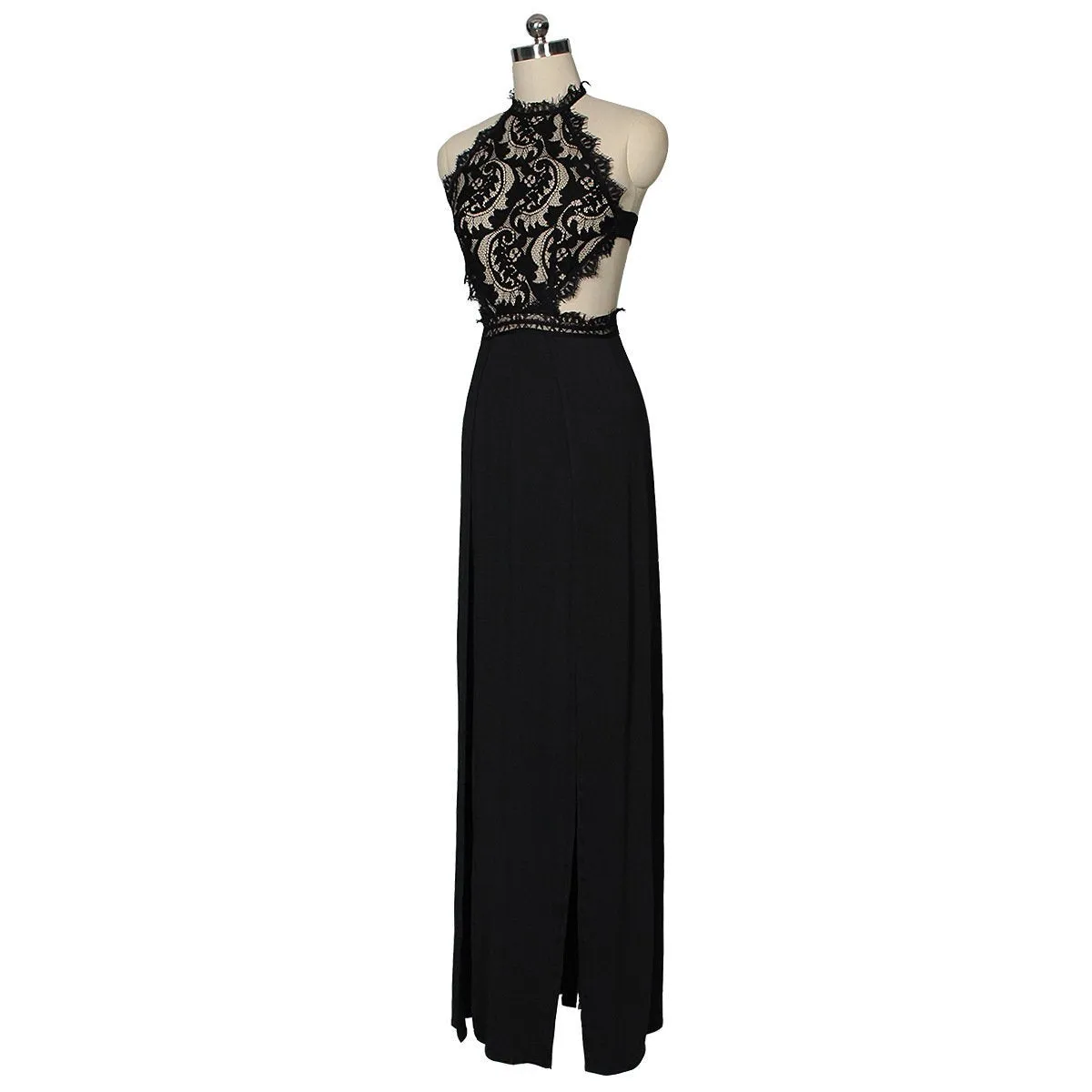 SEXY LACE SIDE-SLITS BACKLESS MAXI DRESS PARTY DRESS