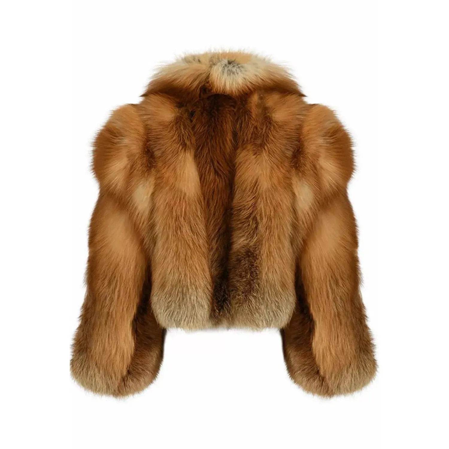 Short Luxury Women 100% Real Red Fox Fur Coat Natural Fur Jacket Warm Outwear