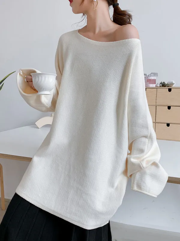 Simple Solid Color Round-Neck Sweater