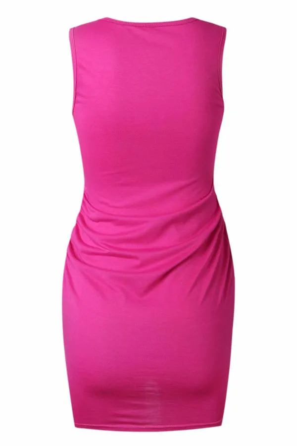 Solid Color Sleeveless Sheath Dress