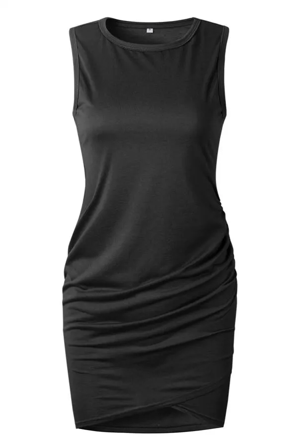 Solid Color Sleeveless Sheath Dress