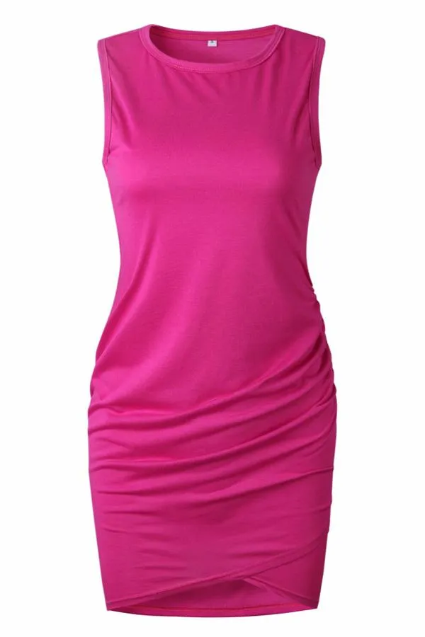 Solid Color Sleeveless Sheath Dress