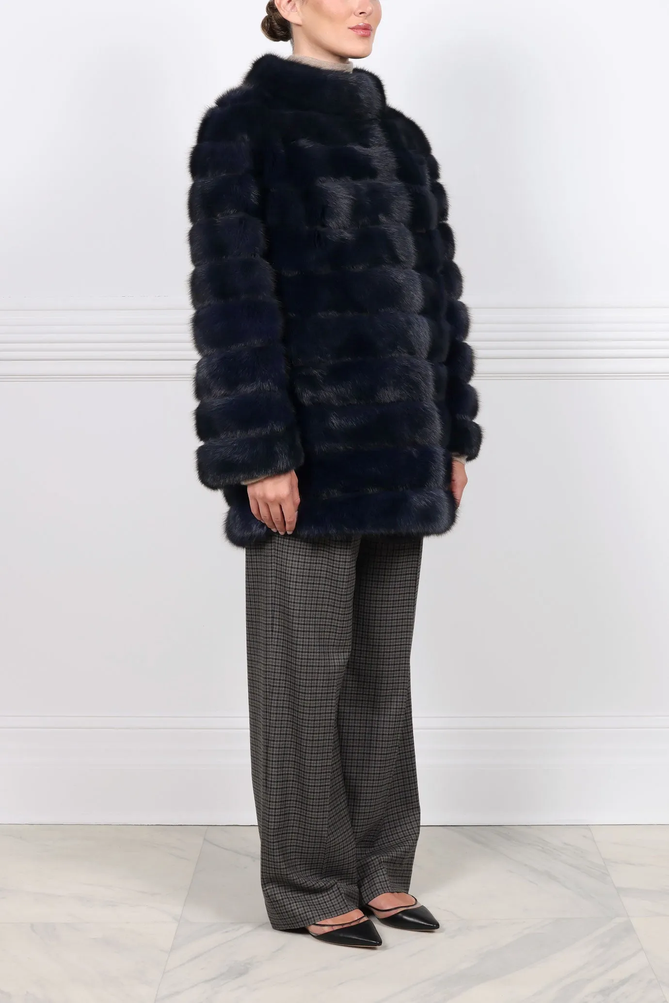 The Alexa Barguzin Sable Fur & Suede Coat