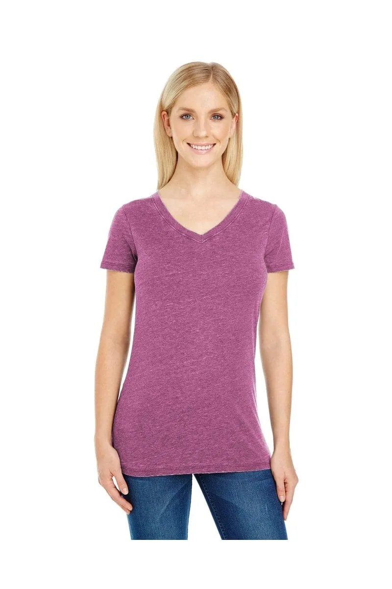 Threadfast Apparel 208B: Ladies' Vintage Dye Short-Sleeve V-Neck T-Shirt