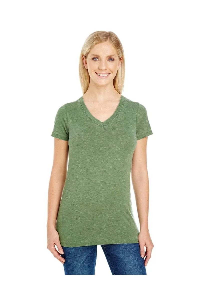 Threadfast Apparel 208B: Ladies' Vintage Dye Short-Sleeve V-Neck T-Shirt