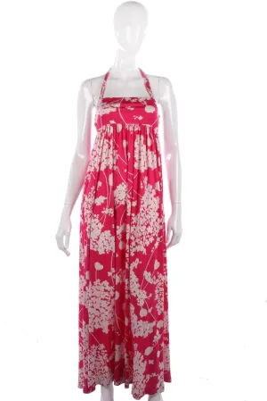 Tibi designer silk summer pink floral dress size S