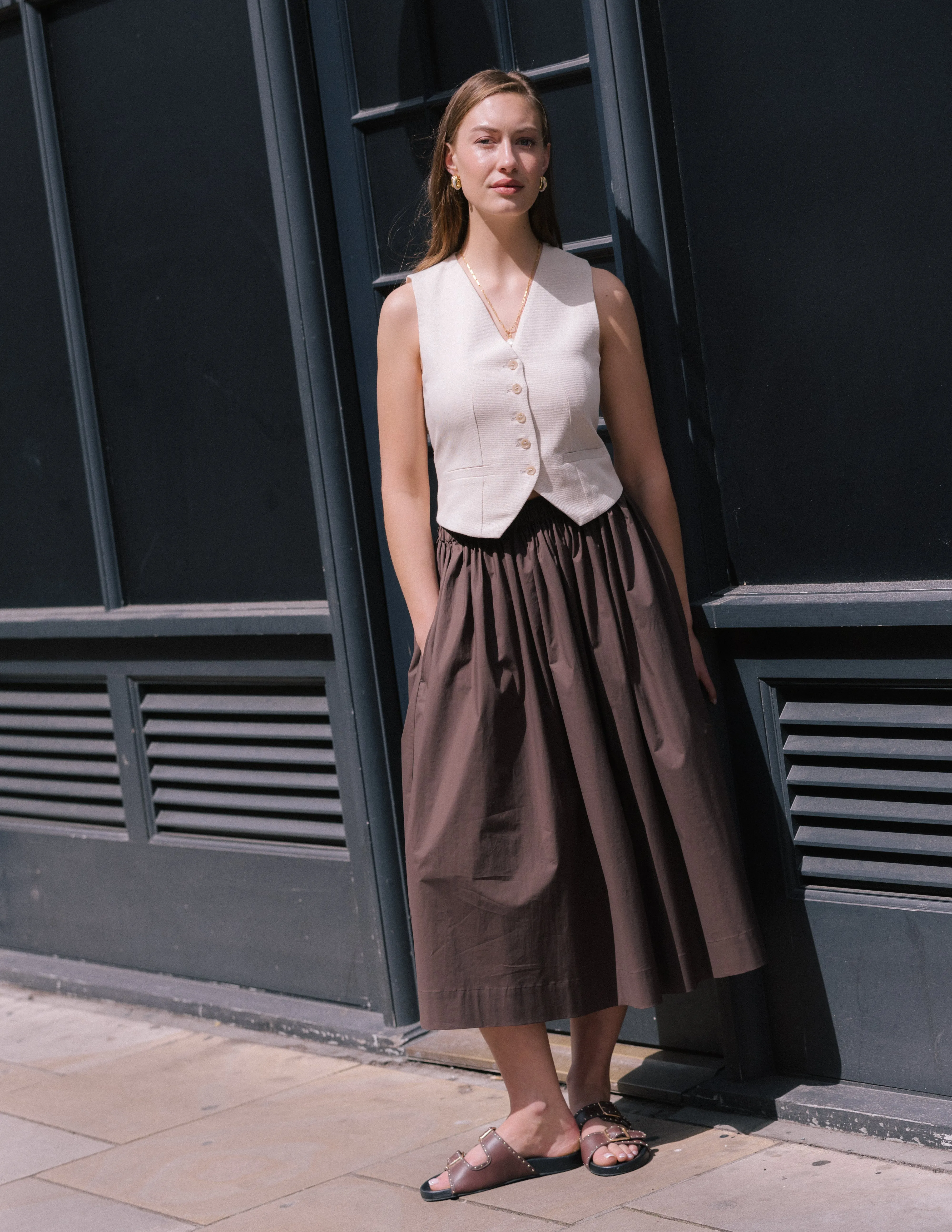 Tina Skirt in Brown by Elwin