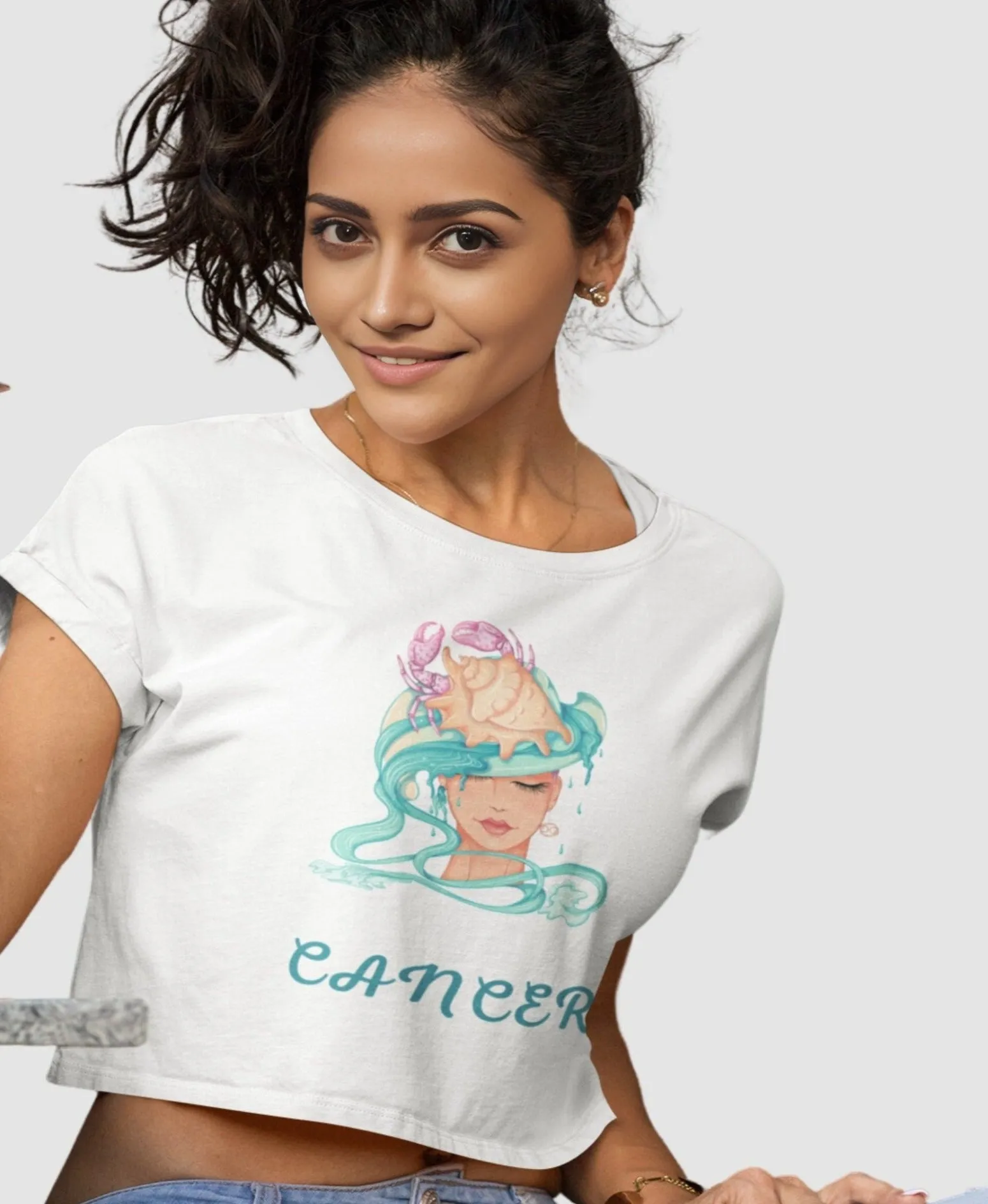 Trendy Women's Stellar Cancer Crop Top