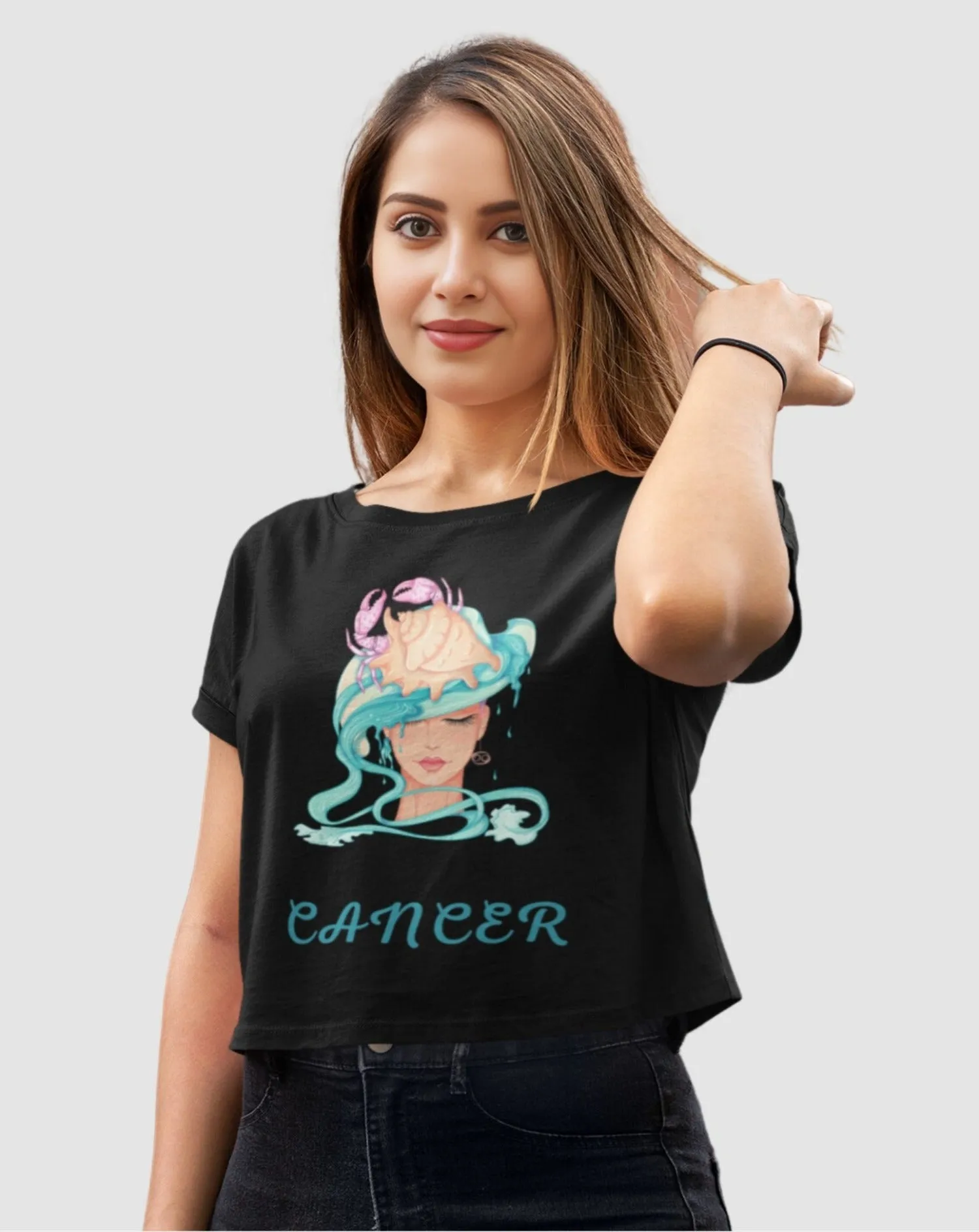 Trendy Women's Stellar Cancer Crop Top