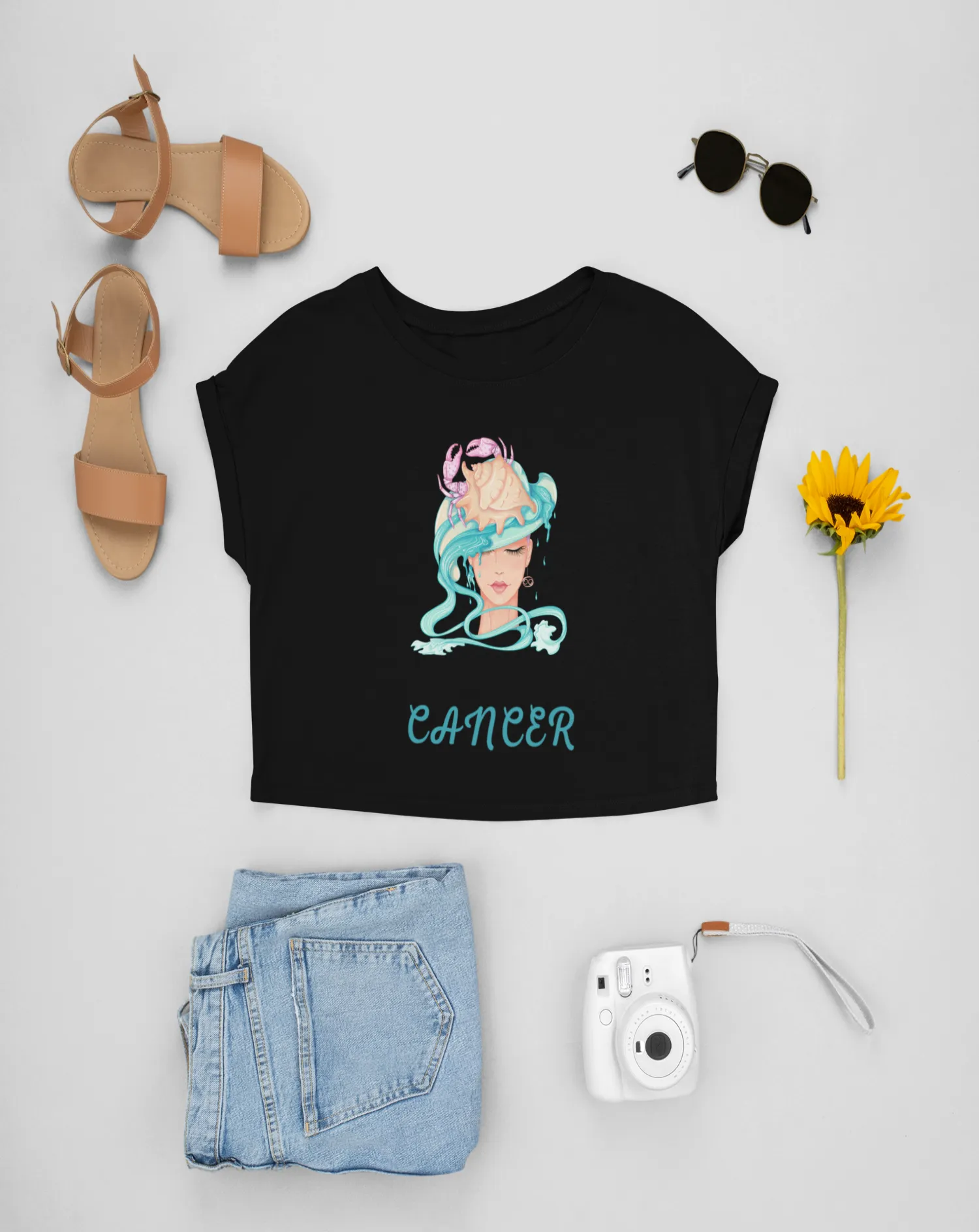 Trendy Women's Stellar Cancer Crop Top