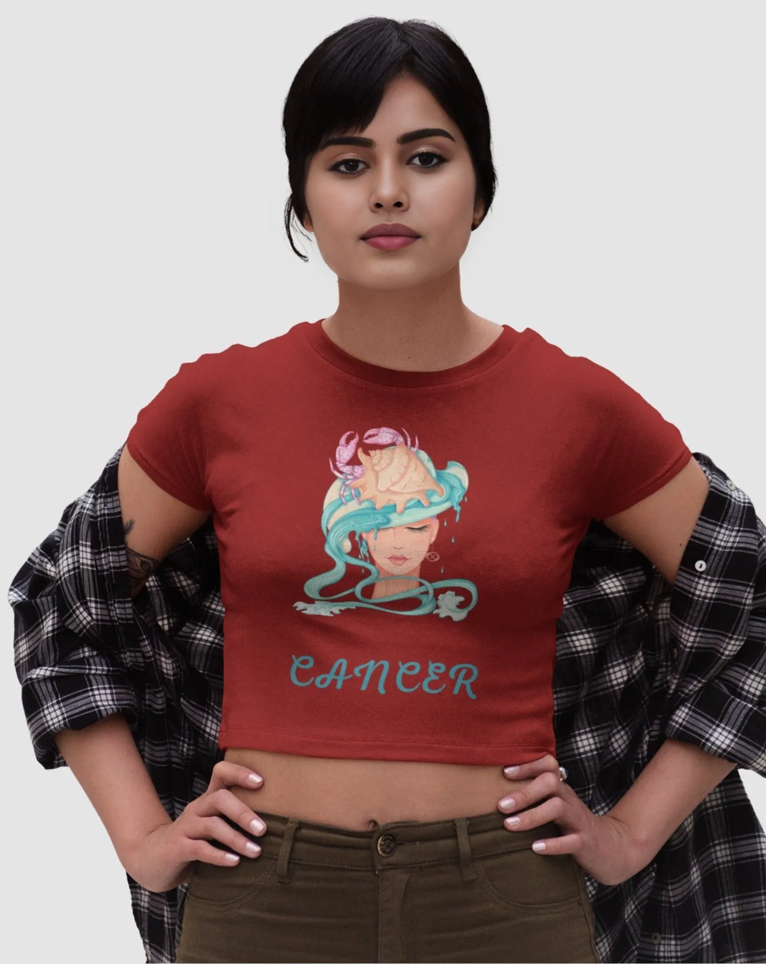 Trendy Women's Stellar Cancer Crop Top