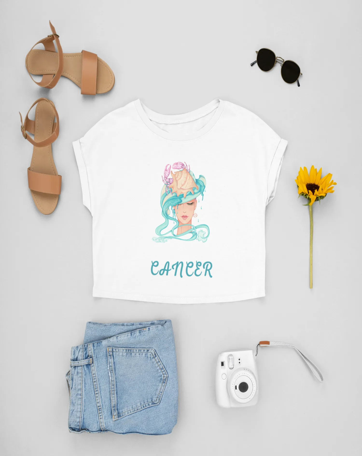 Trendy Women's Stellar Cancer Crop Top