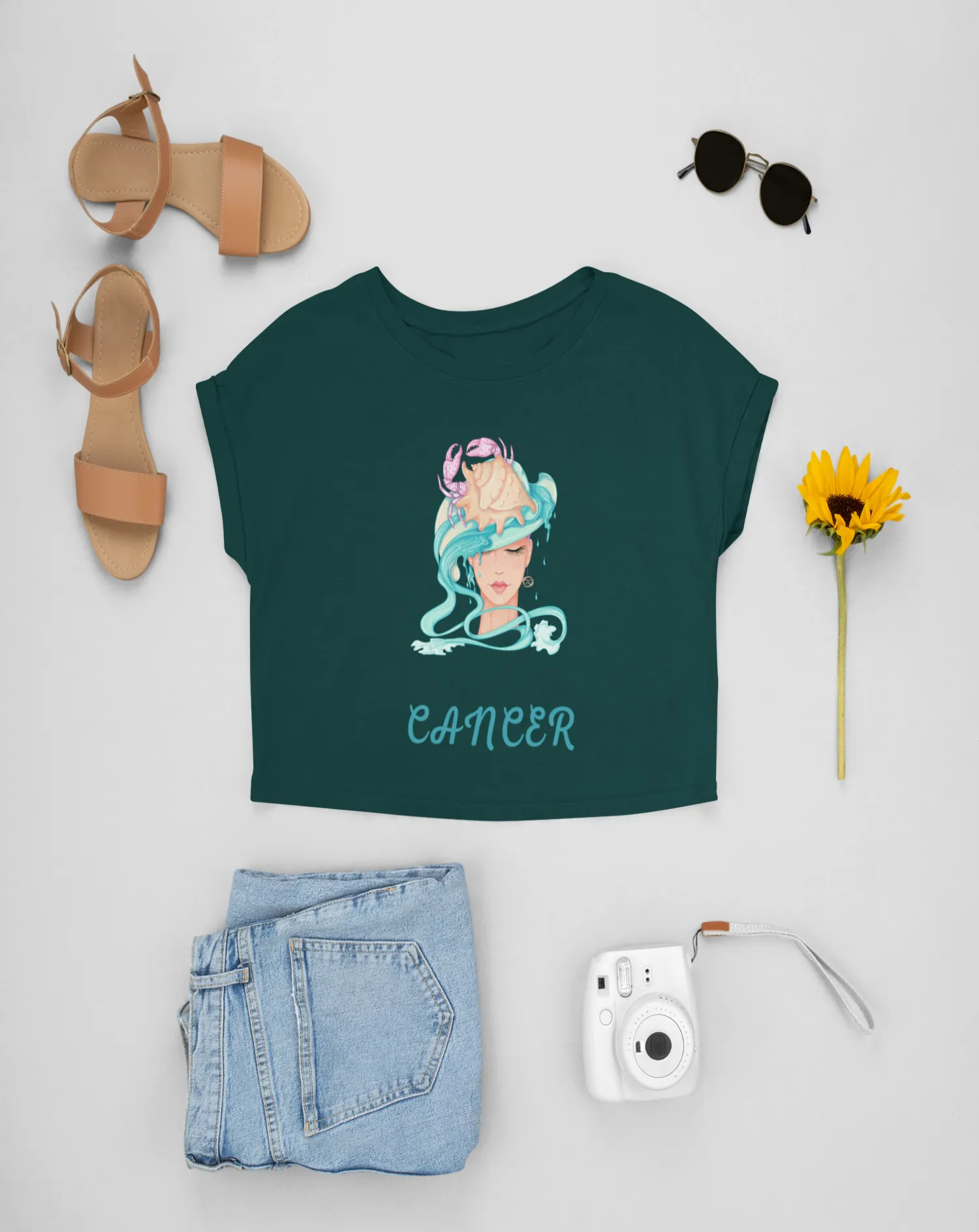 Trendy Women's Stellar Cancer Crop Top