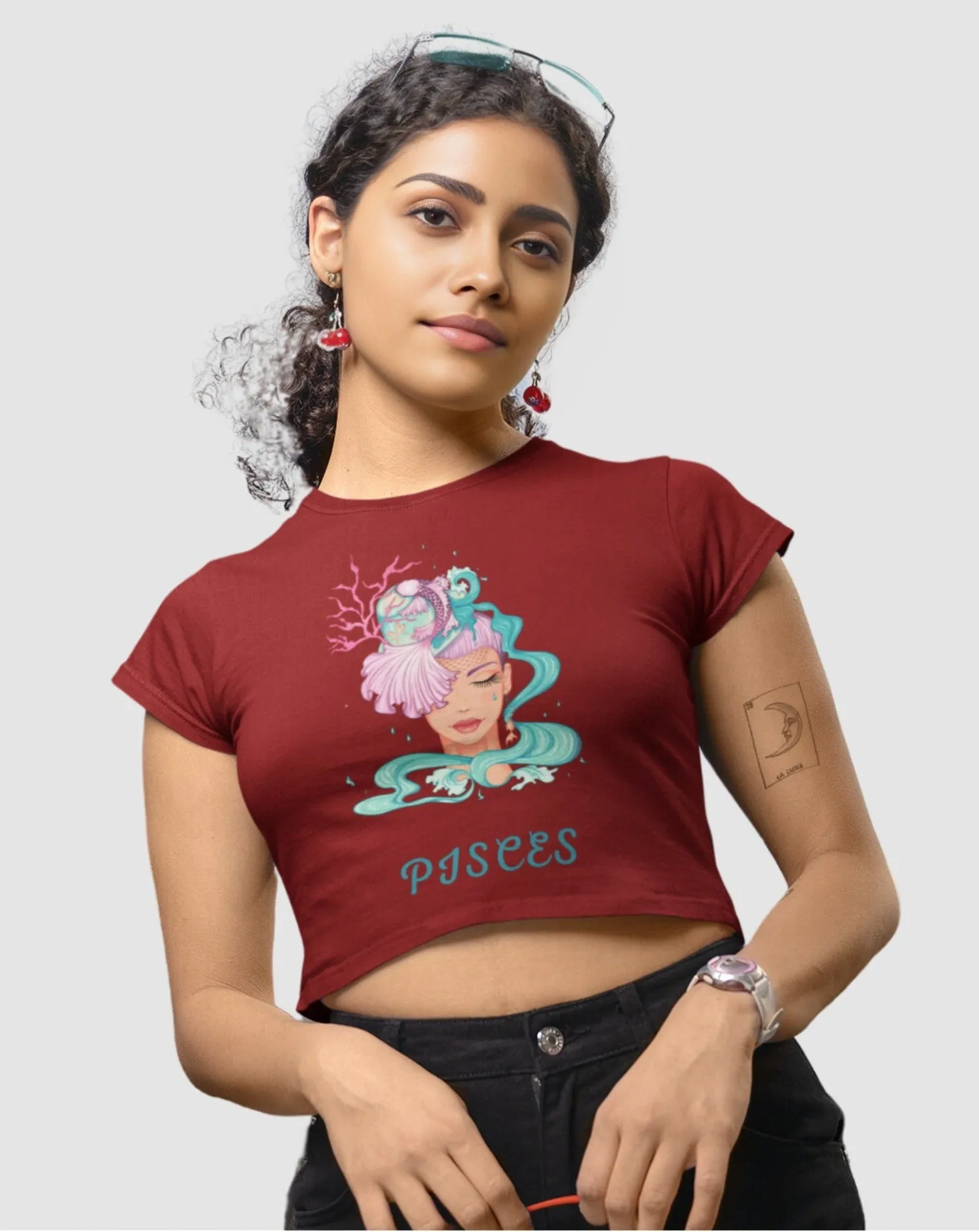 Trendy Women's Stellar Pisces Crop Top