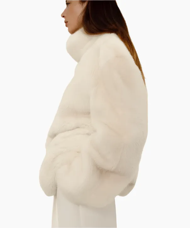 Unisex White Mink Fur Sweater