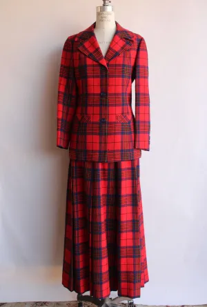 Vintage 1970s Pendleton Plaid Tartan Check Two Piece Suit