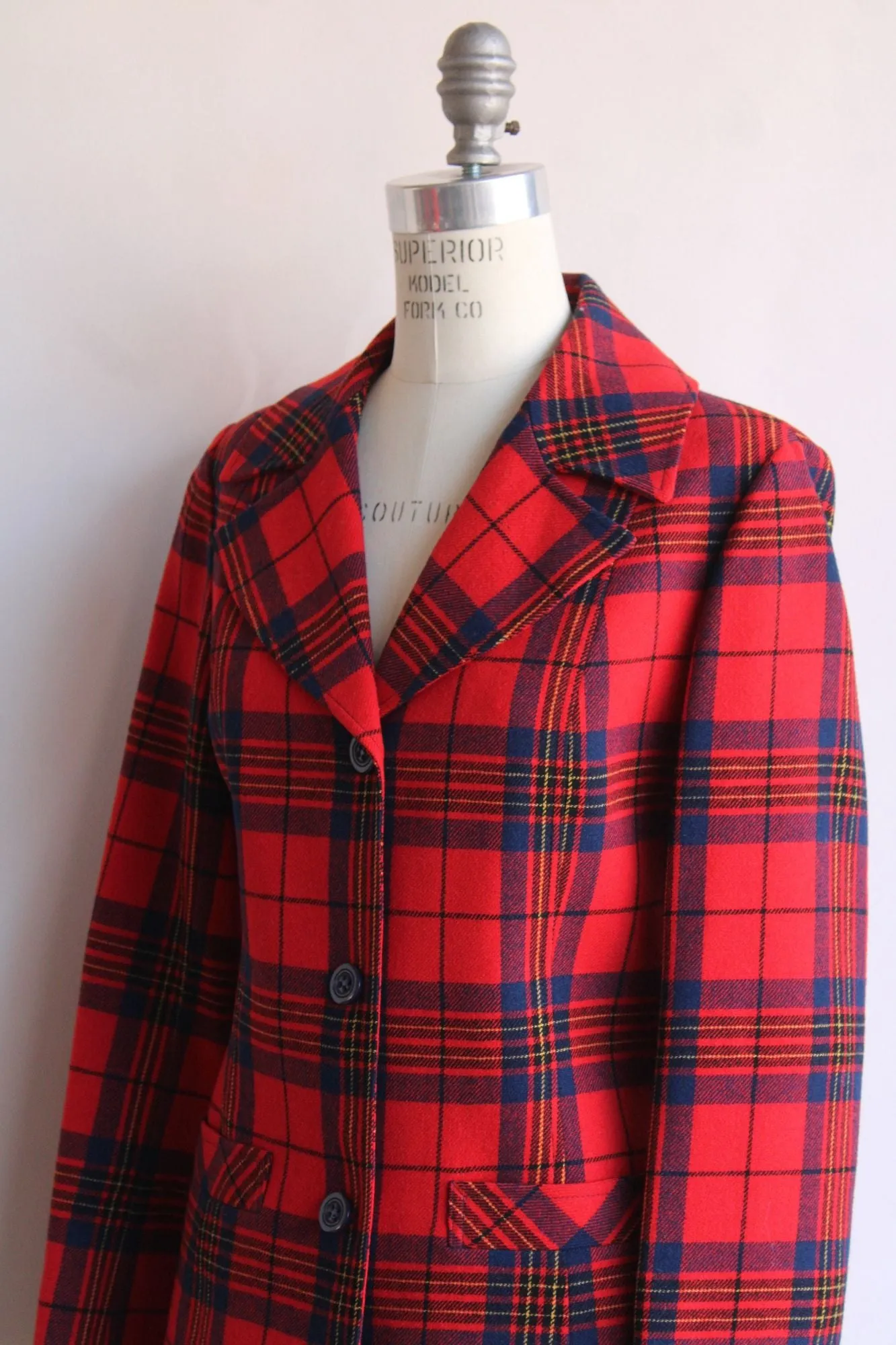 Vintage 1970s Pendleton Plaid Tartan Check Two Piece Suit