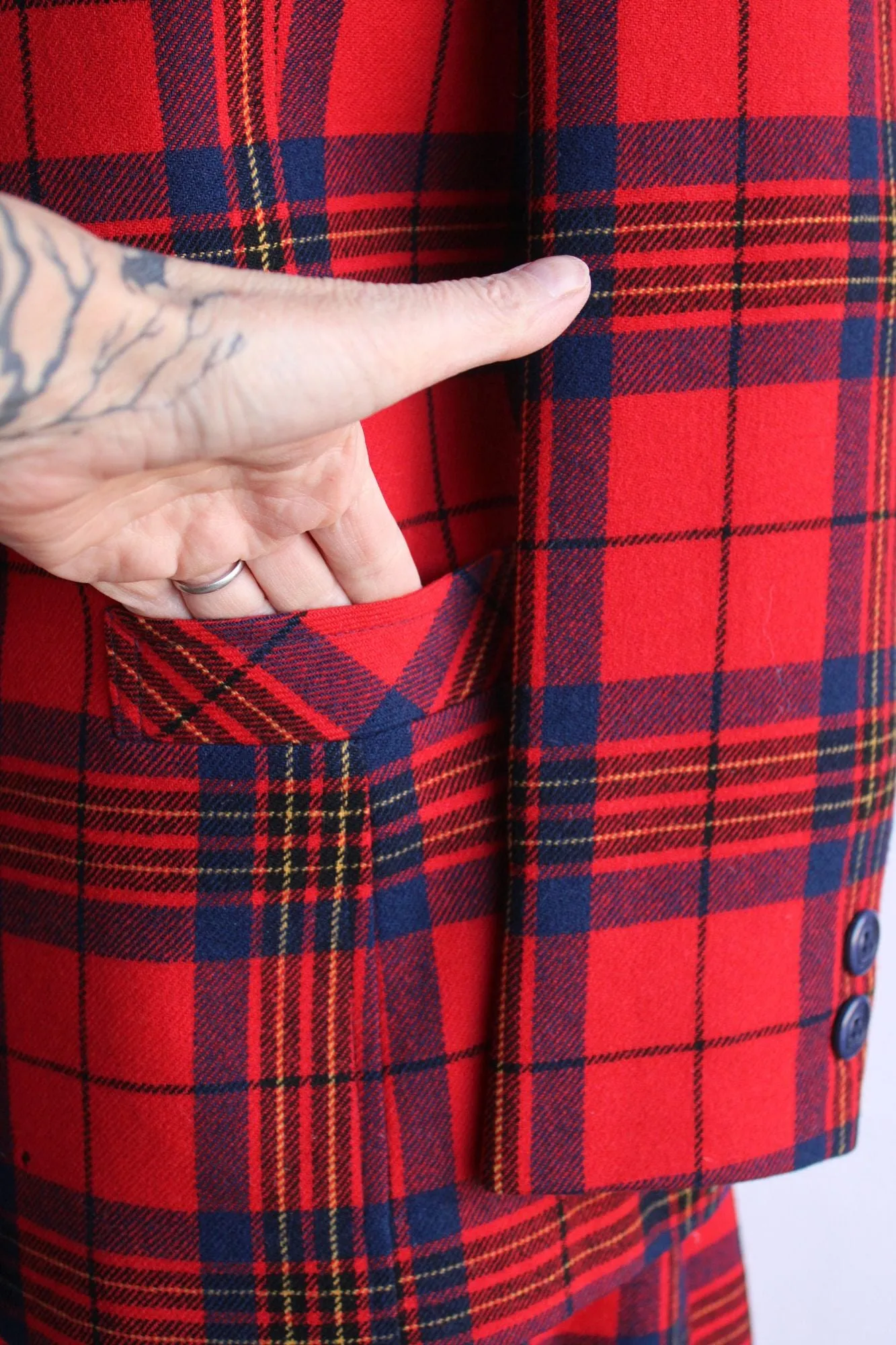 Vintage 1970s Pendleton Plaid Tartan Check Two Piece Suit