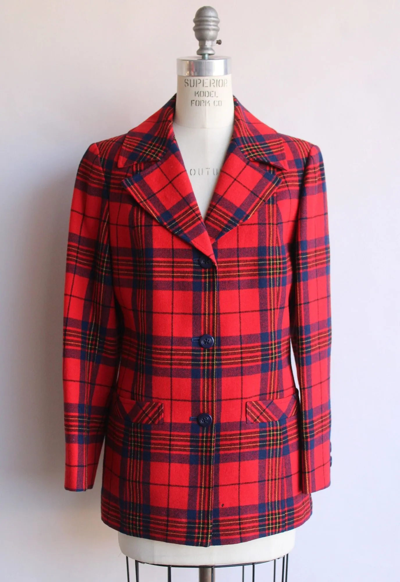 Vintage 1970s Pendleton Plaid Tartan Check Two Piece Suit