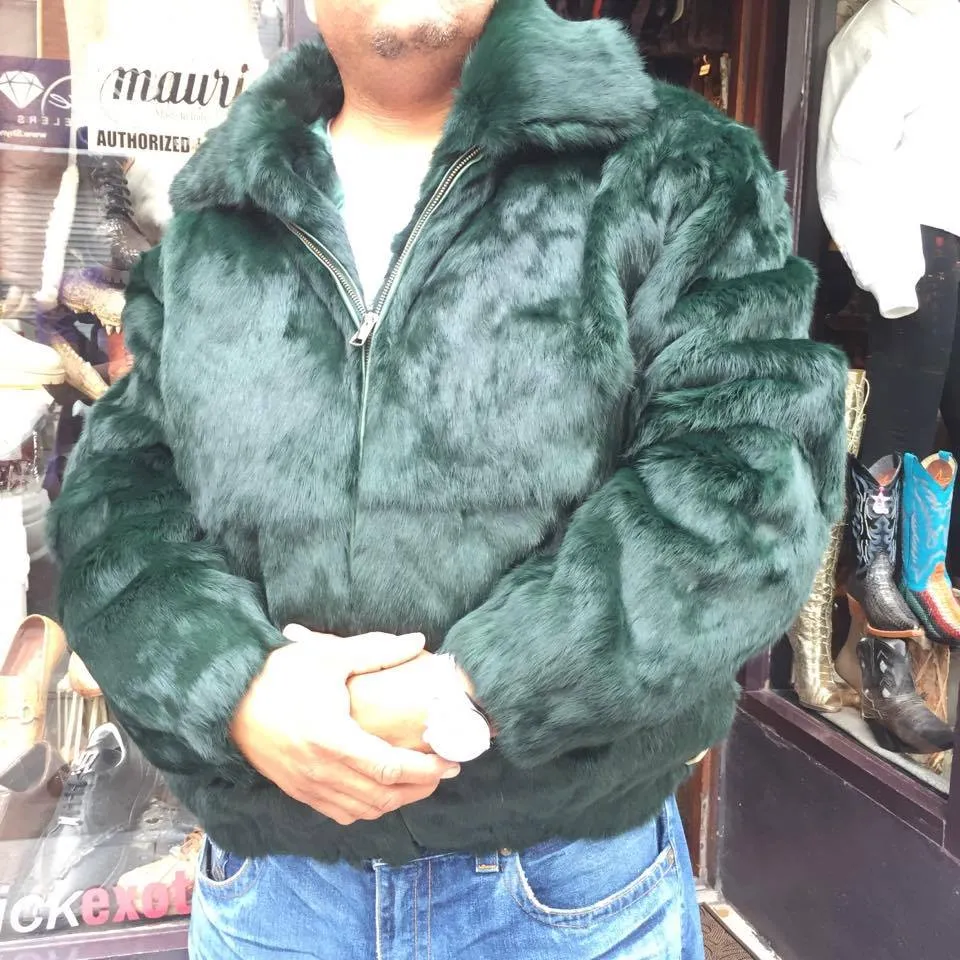 Winter Fur Money Green Rabbit Fur Coat