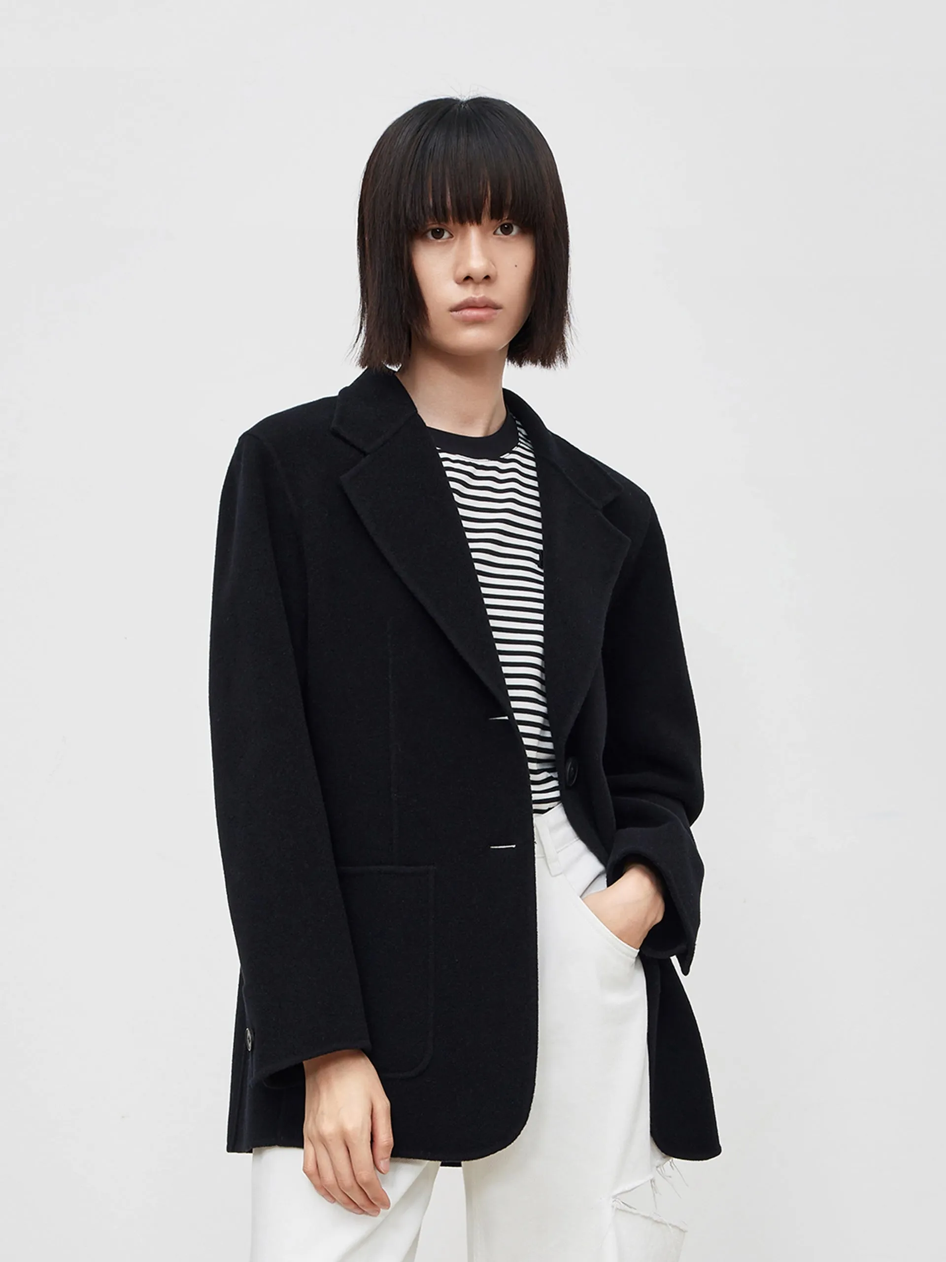 Wool Structured Blazer Coat